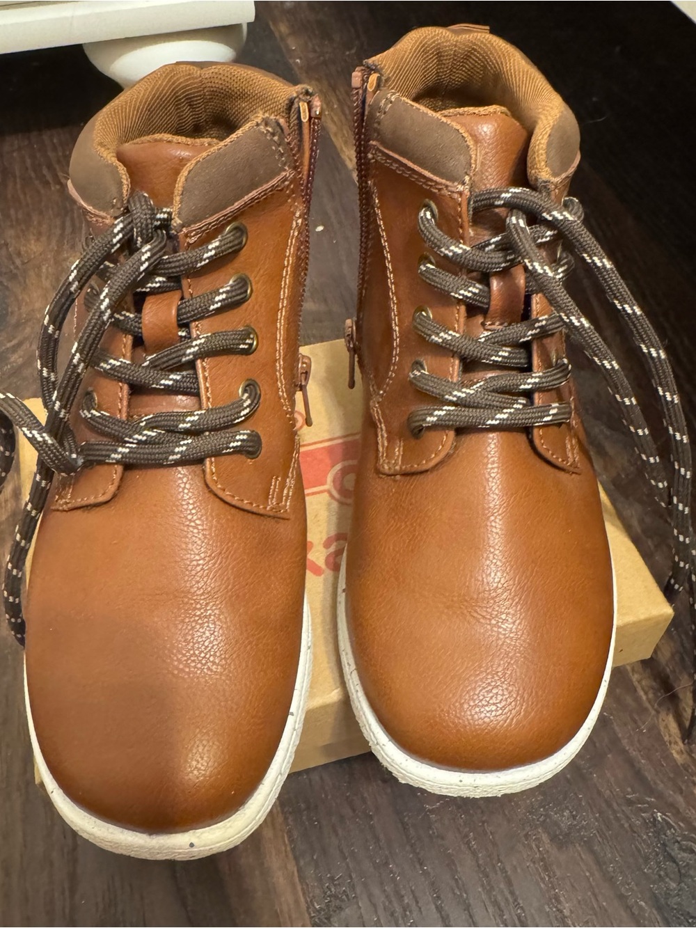 Sonoma Kids Tan Brown Lace-Up Ankle Boots